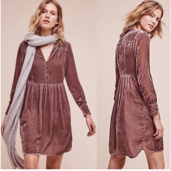 Anthropologie Dresses Holding Horses A Little Bit Alexis Schitts Creek Velvet Babydoll Pink